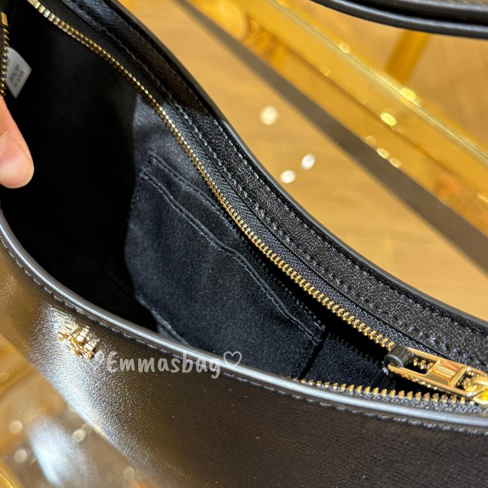 Tory Burch Rory Textured Shoulder Bag 183711 Black $350 - Picture 5 of 7